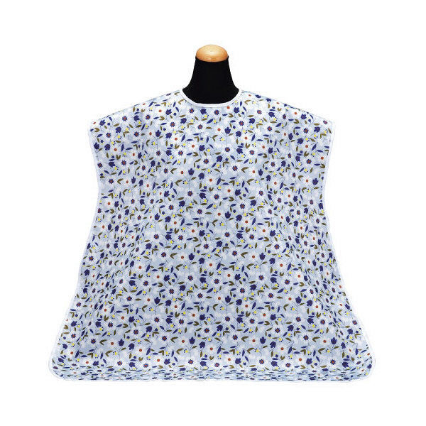 松本ナース産業 食事用エプロン 介護用  花サックス 2500 1箱(6枚入) 24-2544-00-01（直送品）