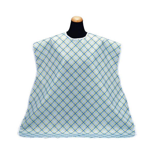 松本ナース産業 食事用エプロン 介護用  チェックサックス 2500 1箱(6枚入) 24-2544-00-05（直送品）