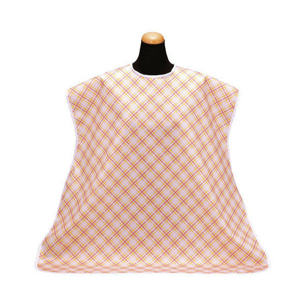 松本ナース産業 食事用エプロン 介護用  チェックピンク 2500 1箱(6枚入) 24-2544-00-06（直送品）