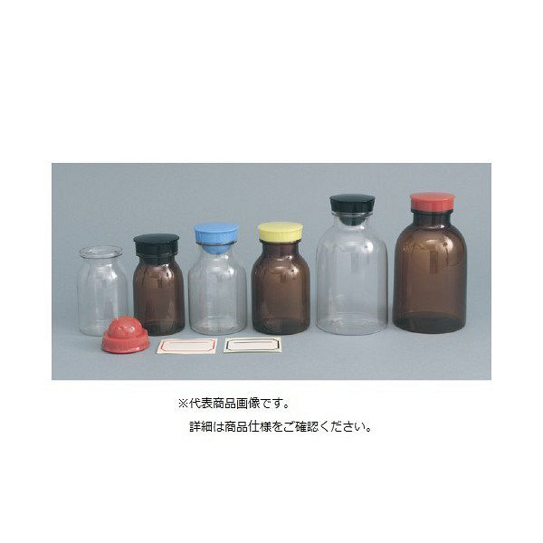 エムアイケミカル 散薬瓶（PC製）透明 赤 3915 1箱（9本入） 08-2960-01-03（直送品）