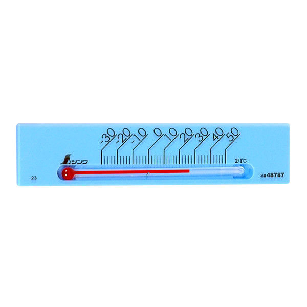 温度計　プチサーモ　スクエア　よこ　13.5cm　ブルー　48787　1セット（20個）　シンワ測定　（直送品）