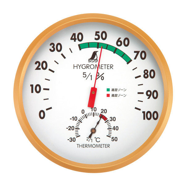 温湿度計　G　丸型　15cm　72605　1セット（5個）　シンワ測定　（直送品）