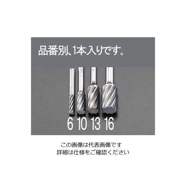 エスコ 10x19mm/ 6mm軸 超硬カッター(アルミ用) EA819JV-10 1セット(2本)（直送品）