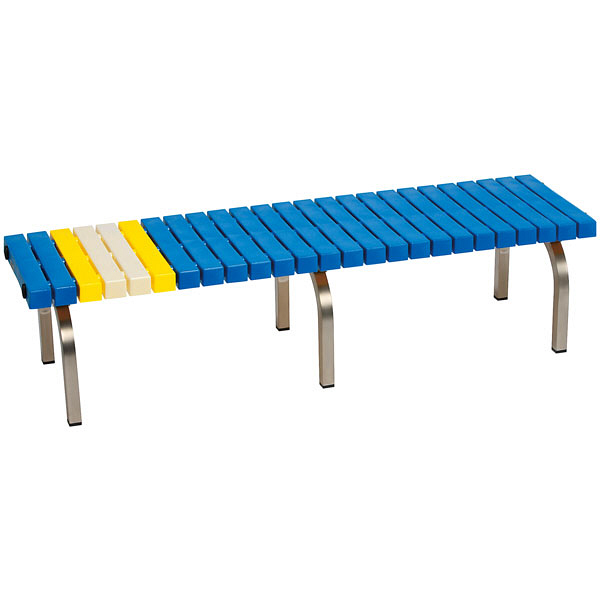 テラモト　ホームベンチ　1500　ステンレス脚タイプ　幅1503mm　青　BC-302-315-3 1台　（直送品）