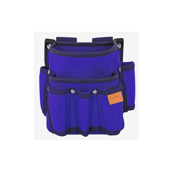 プロマックス　電工腰袋（2段・大/工具差し付）　バイオレットブルー　PM-DE2KB　1セット（4個）　TJMデザイン　（直送品）