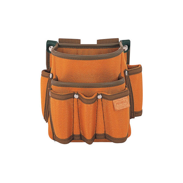 プロマックス　電工腰袋（2段・大/工具差し付）　ブラウン　PM-DE2K　1セット（4個）　TJMデザイン　（直送品）