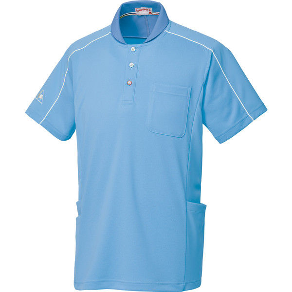 ルコックスポルティフ 介護ユニフォーム ショールカラーシャツ UZL3051 ブルー S 1枚（直送品）