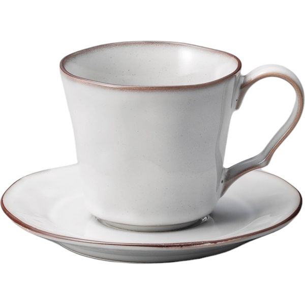 器望 カップ＆ソーサー ラフェルムスモークホワイトコーヒー碗皿 [2個入] kbu-0547738017（直送品）