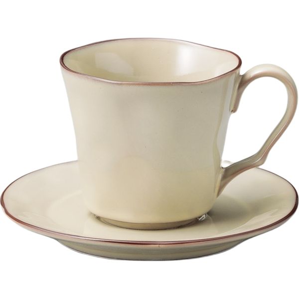 器望 カップ＆ソーサー ラフェルムシナモンベージュコーヒー碗皿 [2個入] kbu-0547738020（直送品）