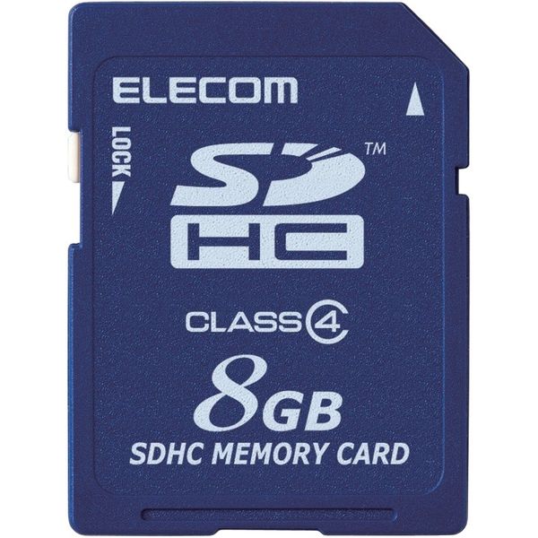 SDHCカード SDカード Class4 8GB 簡易パッケージ MF-FSD008GC4/H エレコム 1個