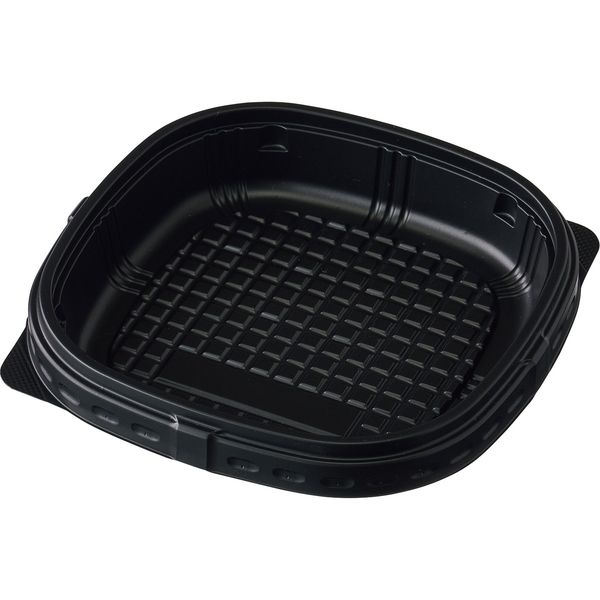 ケーピープラテック KMスクエア150 中皿(1) 黒 600枚(50×12) 54686 1ケース(600枚入(50枚×12袋))（直送品）