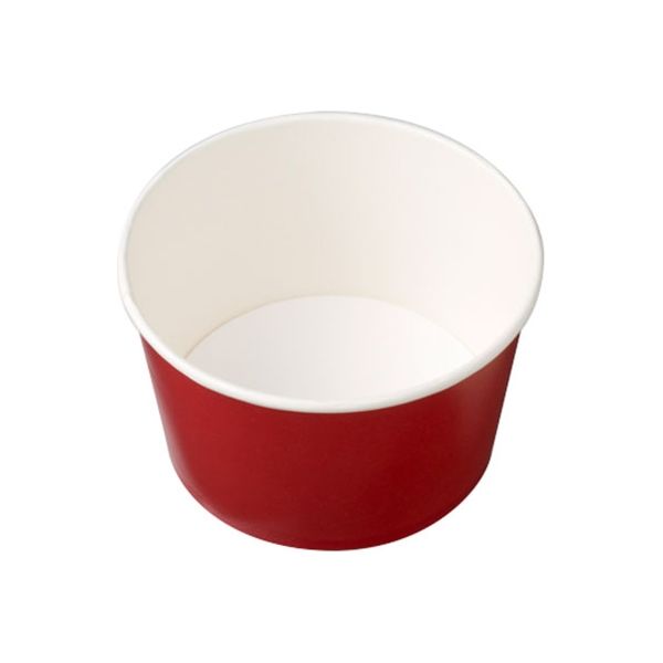 紙フードカップ KM-140-850 本体 赤 600枚(50×12) 54952 1ケース(600枚入(50枚×12袋))（直送品）