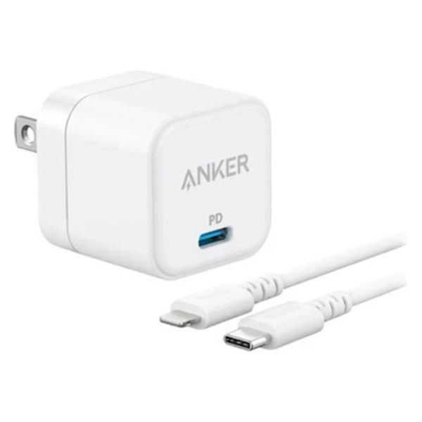 Anker USB充電器+Lightningケーブルセット 20W PD出力対応 折りたたみ式プラグ搭載 超小型 1セット