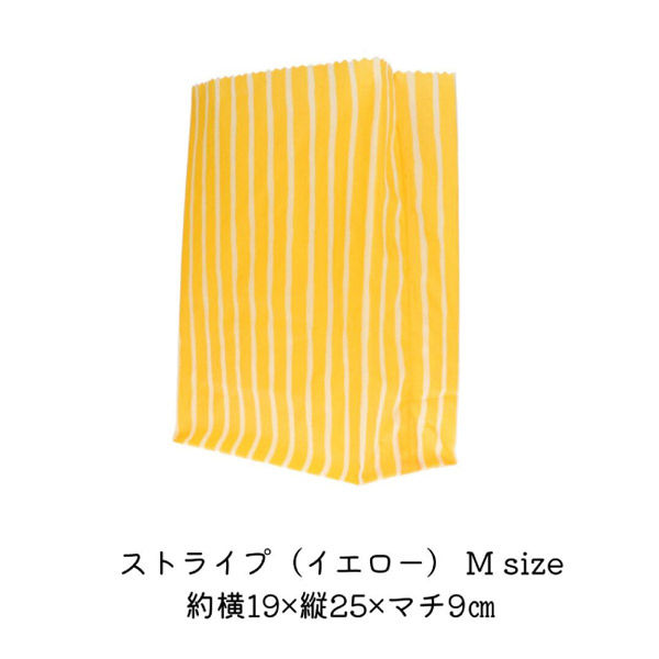 高孝物産　A Little Something　みつろうバッグ　Mサイズ　ストライプイエロー　1枚（直送品）