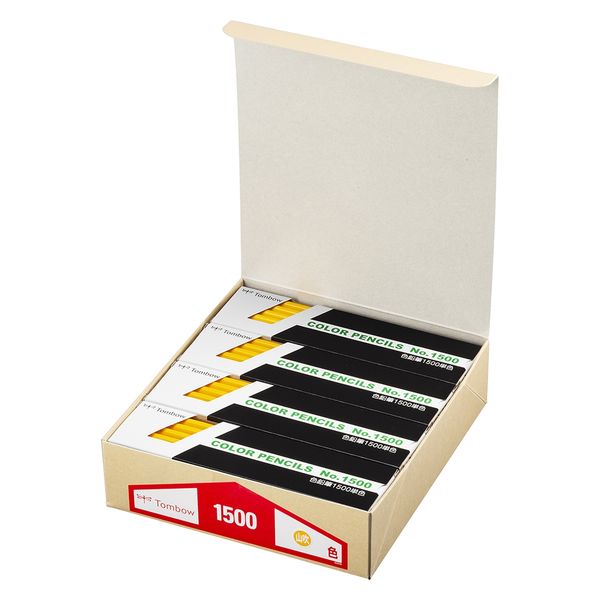 トンボ鉛筆 色鉛筆 1500 単色 やまぶき色 1500-04-12D １セット（144本：12本×12）（直送品）