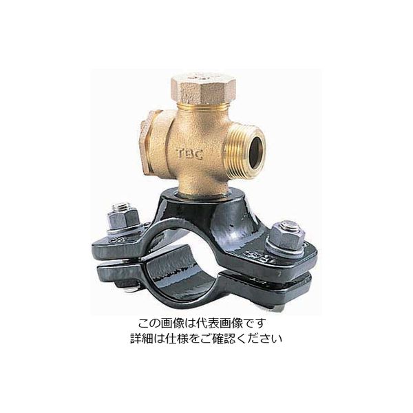 タブチ 日本水道協会形・サドル付分水栓 JWWA Bー117 B形(コック式) ビニル管・鋼管 兼用 NSVS-50X25 1個（直送品）