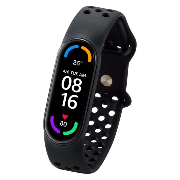 Xiaomi Mi Smart Band 6/5 交換ベルト Lサイズ ブラック SW-XI221BDSCLBK エレコム 1個（直送品）