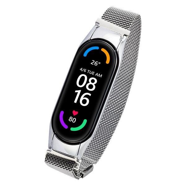 Xiaomi Mi Smart Band 6 / 5 交換ベルト シルバー SW-XI221BDSSMSV