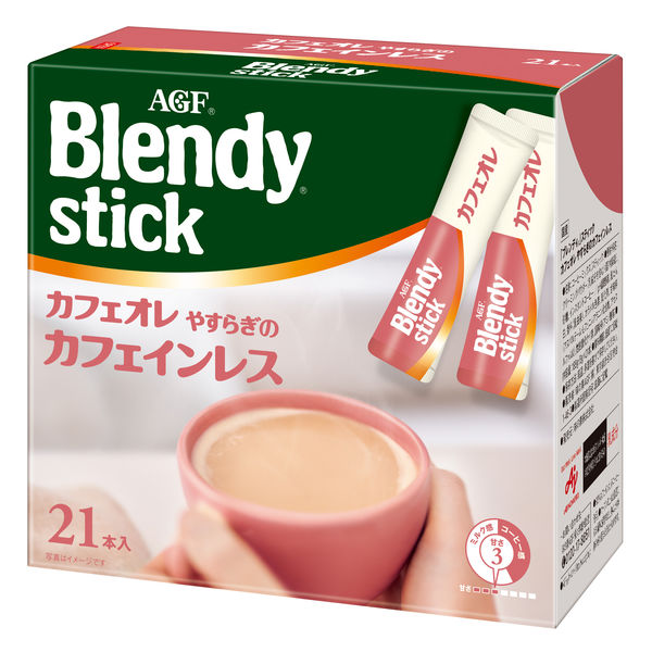 【スティックコーヒー】味の素AGF　ブレンディ スティックカフェオレ やすらぎのカフェインレス　1箱（21本入）
