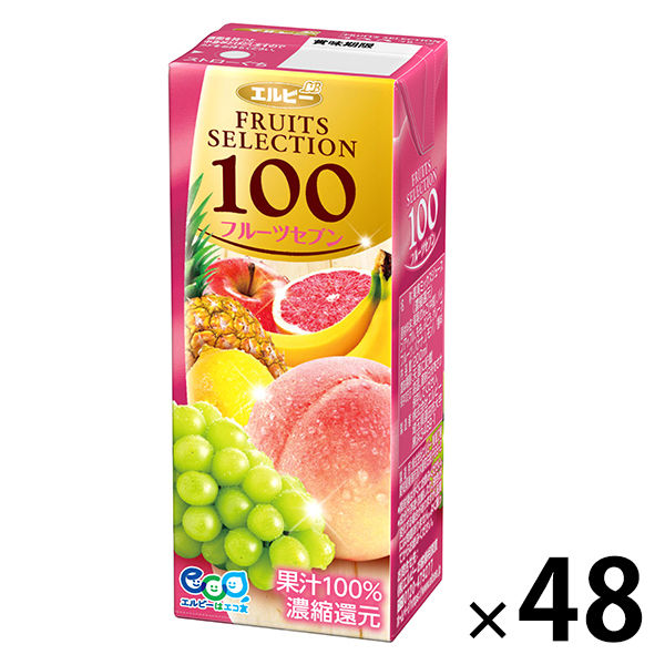 【アウトレット】エルビー Fruits Selection100 フルーツセブン 200ml 1セット（48本）ジュース ミックス
