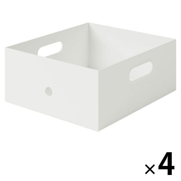 無印良品 ポリプロピレンファイルボックス・スタンダード・ホワイトグレー 1/2 約幅25×奥行32×高さ12cm 4個 良品計画