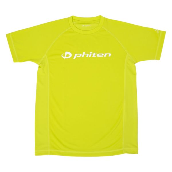 ファイテン(phiten) RAKUシャツSPORTS 半袖 ロゴ入り Tシャツ ライム 