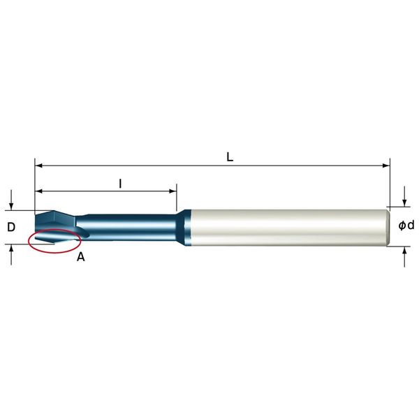 斜めクロス穴用ミニチャンファー 5dx5Dx20Ix51Lx30° 【MC0505C20A150】 MC0505C20A150（直送品）