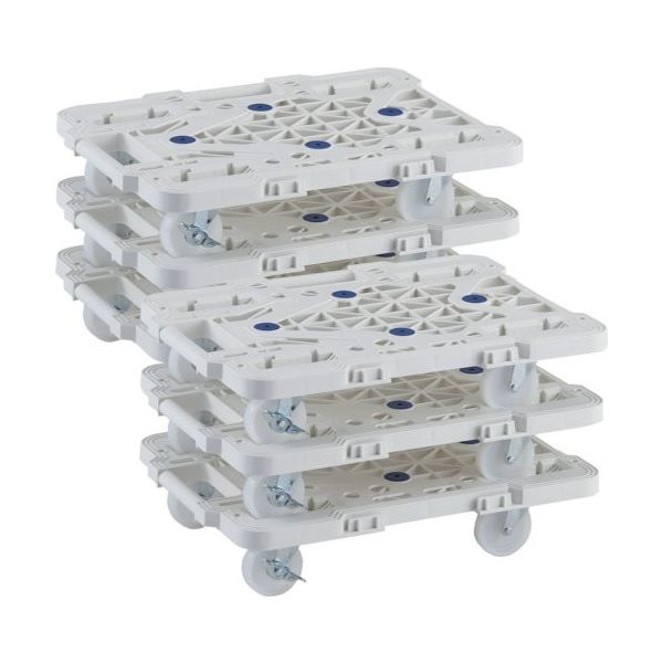 TRUSCO まとめ買い 樹脂製平台車 連結式ルートバン MPKー500NJSーW 6台セット MPK-500NJS-W-M6（直送品）