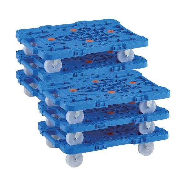 TRUSCO まとめ買い 樹脂製平台車 連結式ルートバン MPKー500NーB 6台セット MPK-500N-B-M6 1セット(6台)（直送品）