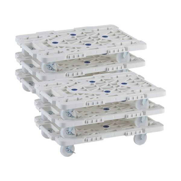 TRUSCO まとめ買い 樹脂製平台車 連結式ルートバン MPKー600NJSーW 6台セット MPK-600NJS-W-M6（直送品）