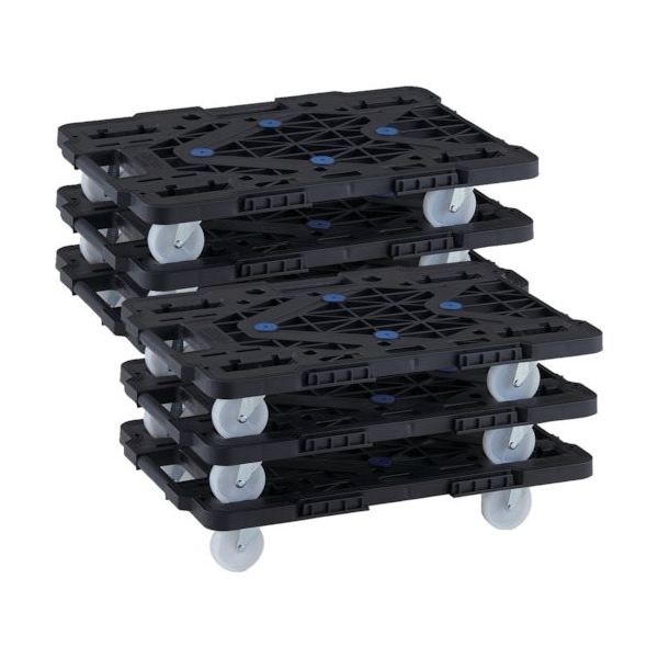 TRUSCO まとめ買い 樹脂製平台車 連結式ルートバン MPKー600NJSーB 6台セット MPK-600NJS-B-M6（直送品）