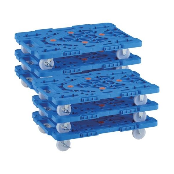 TRUSCO まとめ買い 樹脂製平台車 連結式ルートバン MPKー600NSーB 6台セット MPK-600NS-B-M6 1セット(6台)（直送品）