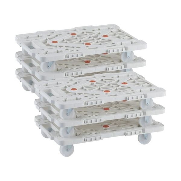 TRUSCO まとめ買い 樹脂製平台車 連結式ルートバン MPKー600NーW 6台セット MPK-600N-W-M6 1セット(6台)（直送品）