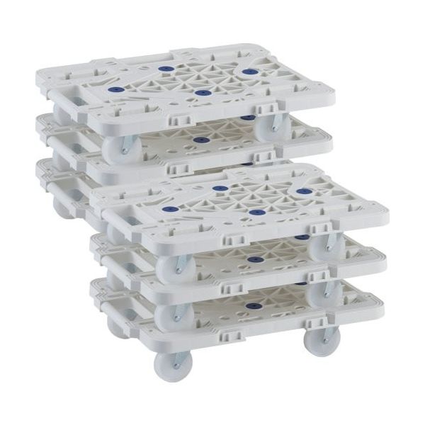 TRUSCO まとめ買い 樹脂製平台車 連結式ルートバン MPKー500NJーW 6台セット MPK-500NJ-W-M6 1セット(6台)（直送品）