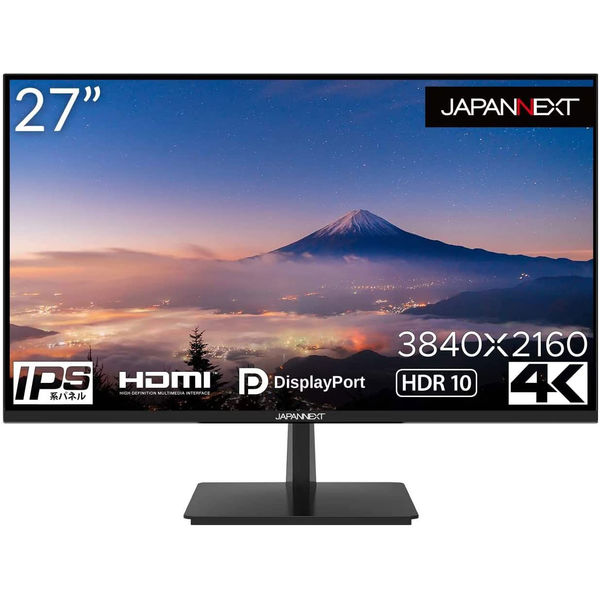 27インチ ワイド液晶ディスプレイ(3840x2160/IPS/DPx1/HDMIx3/スピーカー/チルト) JN-IPS2706UHDR（直送品）