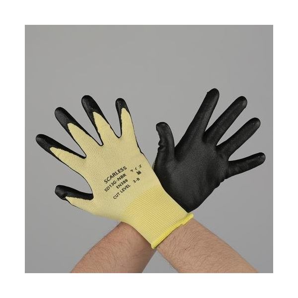 エスコ [S] 手袋(ニトリルゴムコーティング/ケブラー) EA354E-141 1セット(3双)（直送品）
