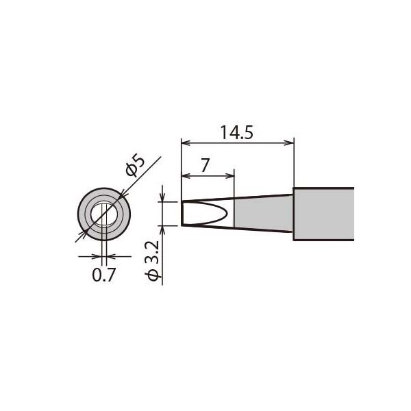 太洋電機産業 替こて先 PXー280用 PX-28RT-3.2D 1セット(4P)（直送品）