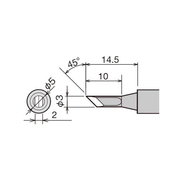 太洋電機産業 替こて先 PXー280用 PX-28RT-3K 1セット(2P)（直送品）