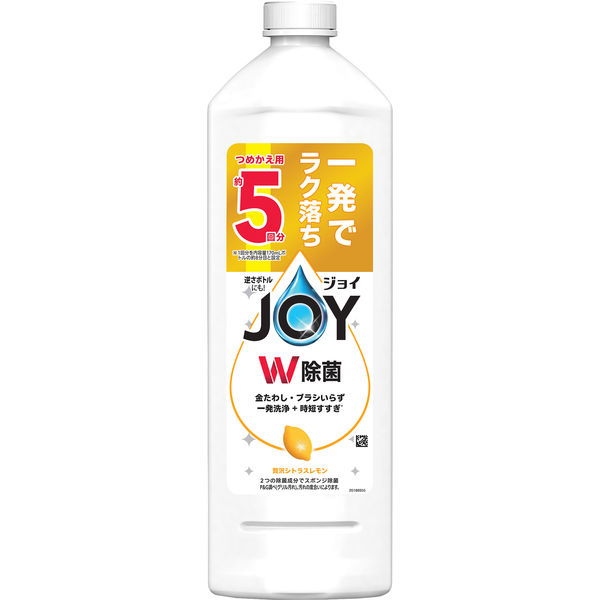 ジョイ W除菌 食器用洗剤 贅沢シトラスレモン 詰め替え 特大 670mL 1個 Pu0026G