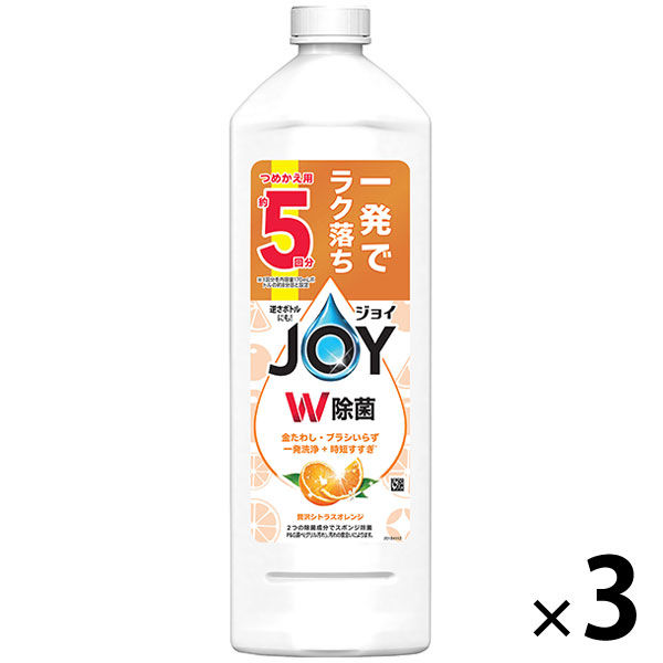 ジョイ JOY W除菌 食器用洗剤 贅沢シトラスオレンジ 詰め替え 670mL 1