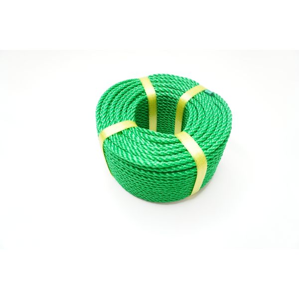 近江屋ロープ ポリエチレンロープ　6mm×55m　緑 PE6×55 1巻（直送品）