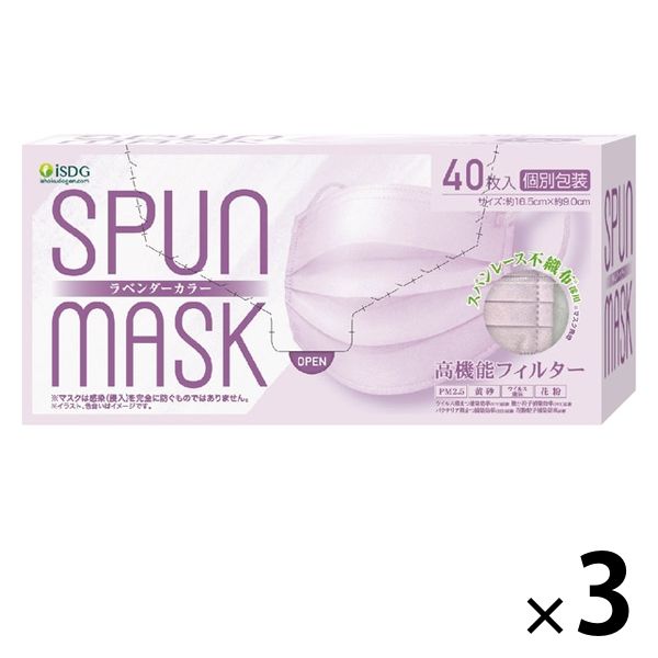 SPUN MASK スパンレース 不織布 (ラベンダー)1セット(40枚入 SPUN MASK スパンレース 不織布 (ラベンダー)1セット(40枚入
