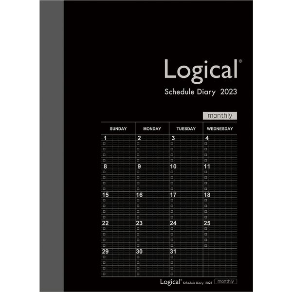 ナカバヤシ 【2023年版】ロジカルダイアリー 月間ノートタイプB A6 ブラック NS-A602-23BD 1セット（3冊）（直送品）