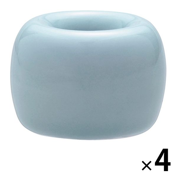 無印良品 磁器歯ブラシスタンド 1本用 ブルー 直径4×高さ3cm 1セット（4個） 良品計画