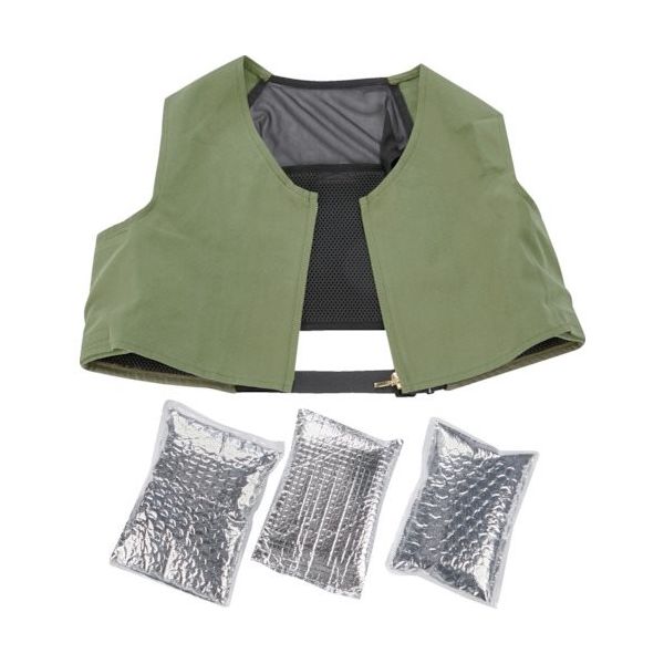 トラスコ中山 TRUSCO アイシングベスト 前面コットンタイプ 保冷剤3個セット WICEV-SET 1セット(1着) 356-9502（直送品）