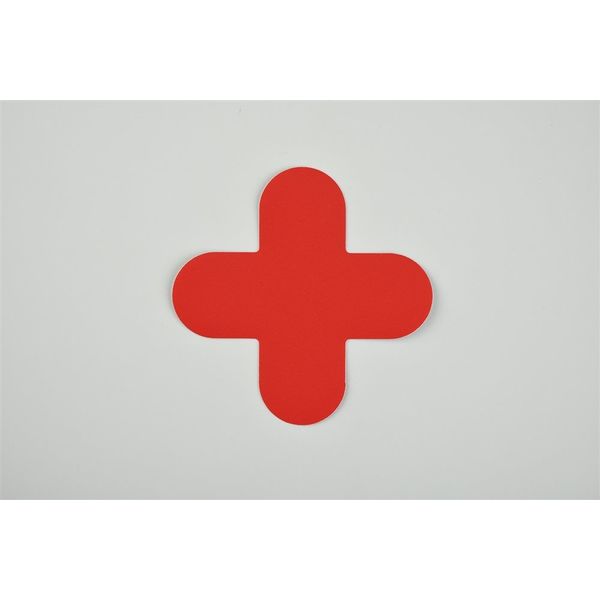 日本緑十字社 路面表示ステッカー 十字型 赤 QCC-R 150×150mm 10枚組 PVC 403033 1組（10枚）（直送品）
