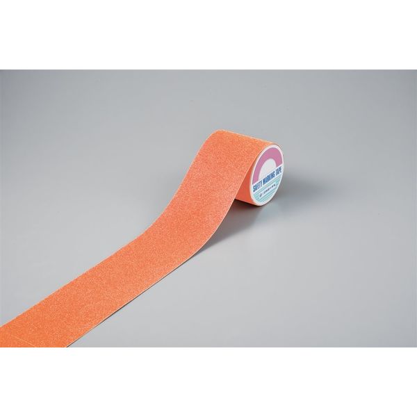 日本緑十字社 滑り止めテープ 蛍光オレンジ ASSー105FOR 100mm幅×5m 塩ビ+鉱物 屋内外兼用 260313 1巻（直送品）