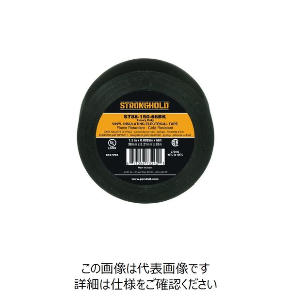 ストロングホールド StrongHoldビニールテープ 耐熱・耐寒・難燃 ヘビーデューティーグレード 黒 幅38.1mm 長さ20m ST8（直送品）