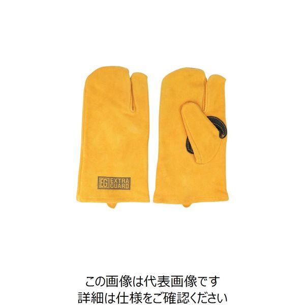 東和コーポレーション トワロン 牛床革手袋 EXTRAGUARD EGー013 TAKIBI 3本指 1双 245-7489（直送品）