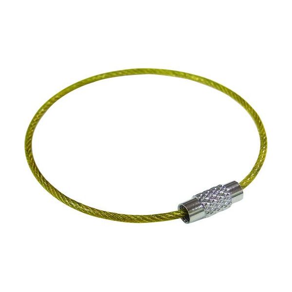 ニッサチェイン ビニコートキーワイヤー 黄 160mm 1PK=1個入り P-1751 1個 224-0555（直送品）
